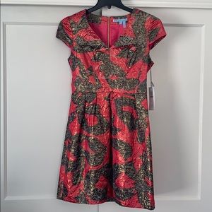 Draper James Frannie Cap Sleeve Jacquard Dress